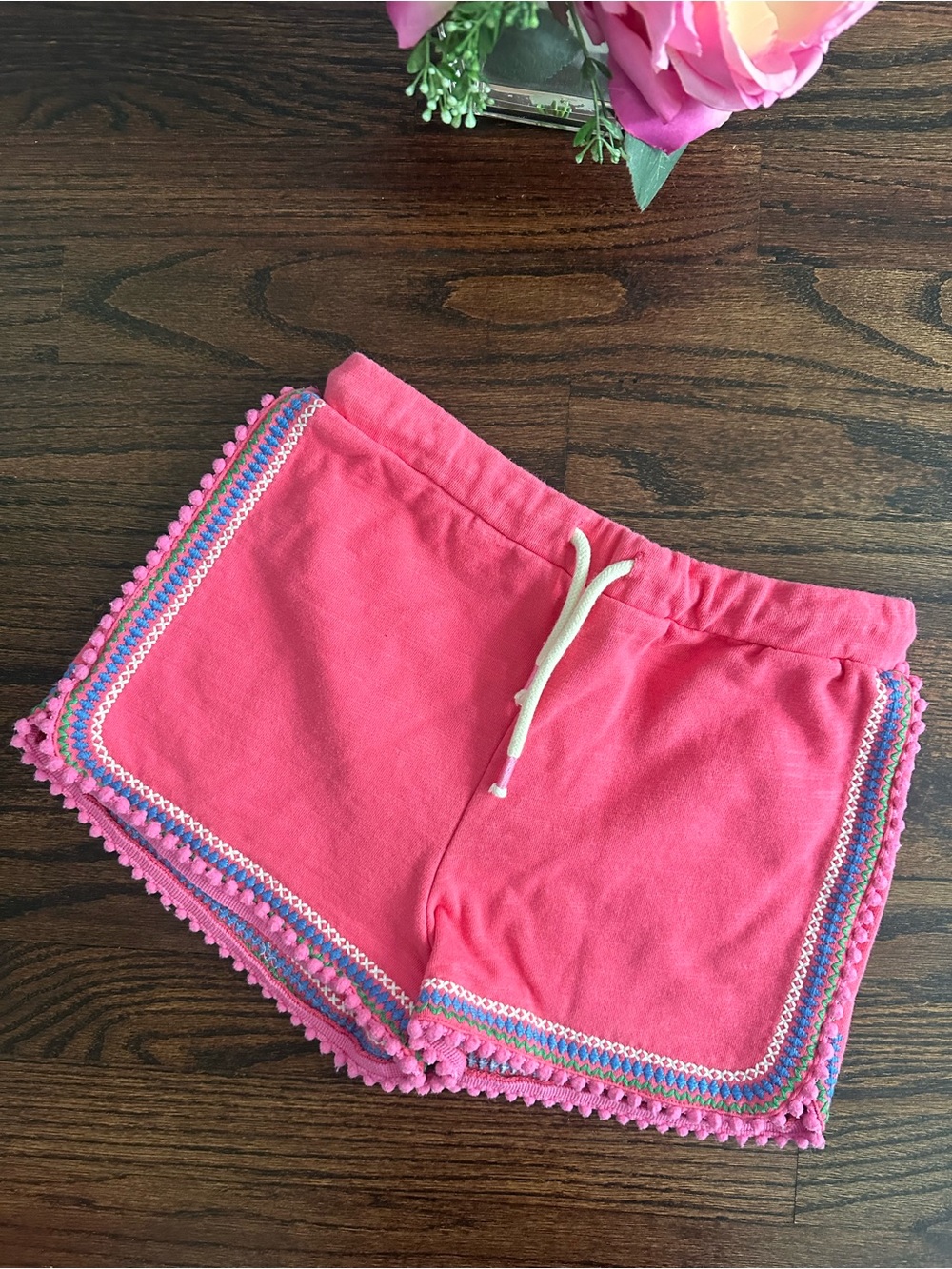 Boden Pom Pom trim shorts, size 10Y